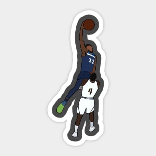 Karl Anthony Towns Dunk on Paul Millsap - Minnesota Timberwolves Sticker